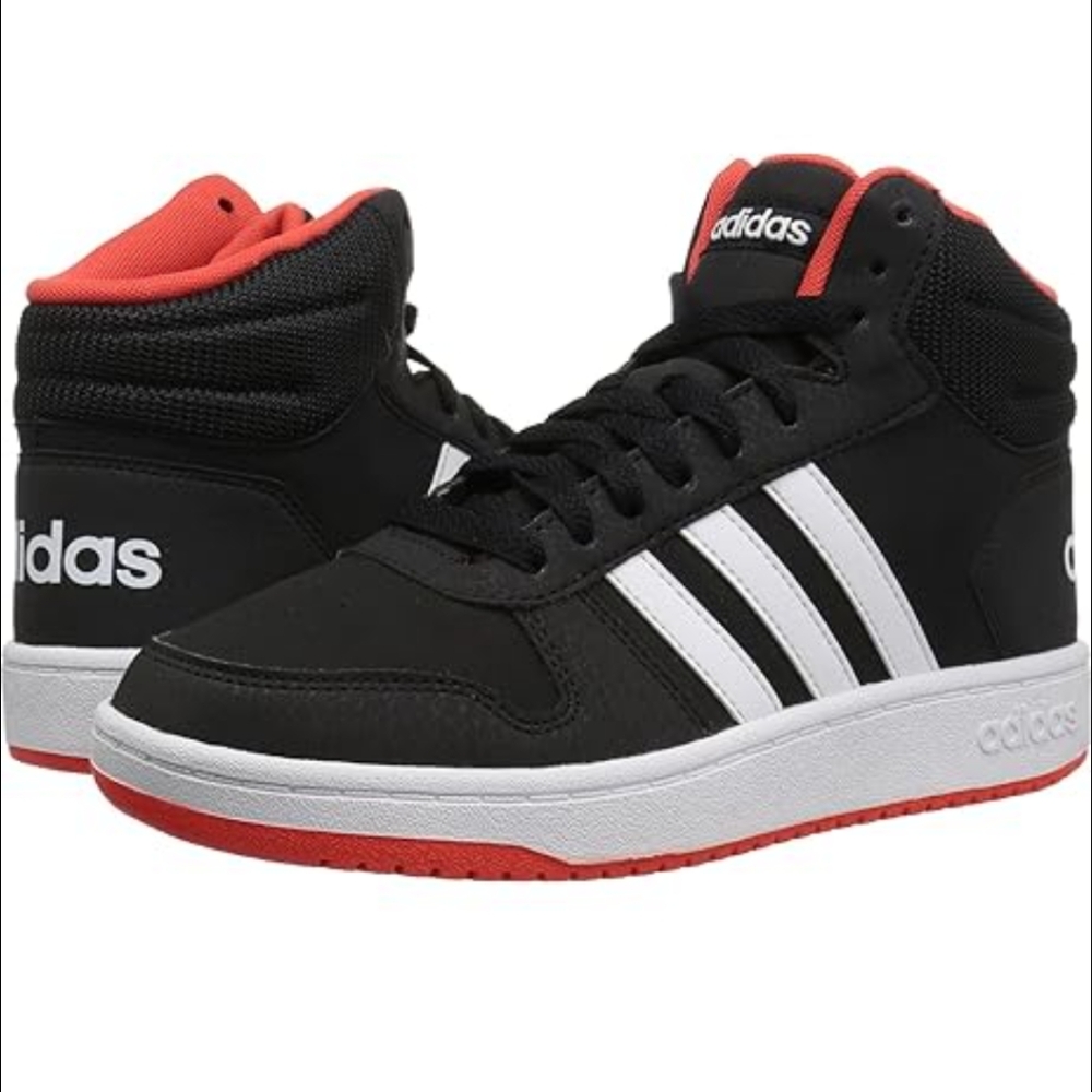 ⭐Adidas Hoops Mid 2.0K Basketball Shoes Black Red 5.5⭐